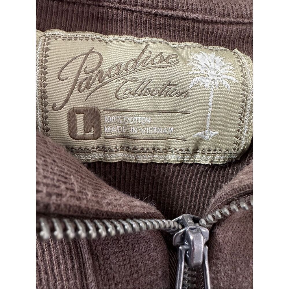 Paradise men’s brown 1/4 zip pullover sweater size Large. #46-1910 - Picture 2 of 4